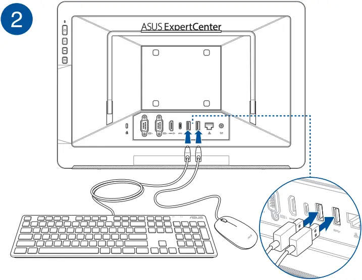 E1600WK - Connecting wired keyboard and mouse 2
