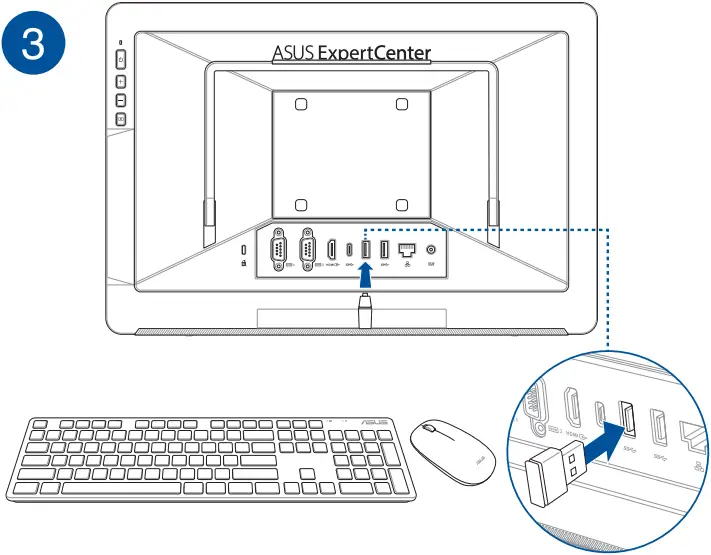 E1600WK - Connecting wireless keyboard and mouse 3