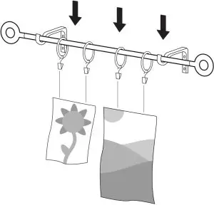 SECURE CURTAIN ROD AND HANG ARTWORK