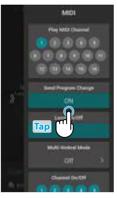 Novus NV10S NV5S - CChanging the Transmit Program Change Numbers setting