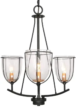 Uolfin A04266 Optimant Lighting Theia 3-Light Black Chandelier