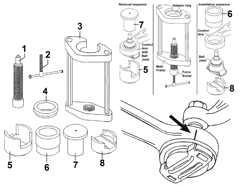 SEALEY VSE127H Hydraulic Ball Joint