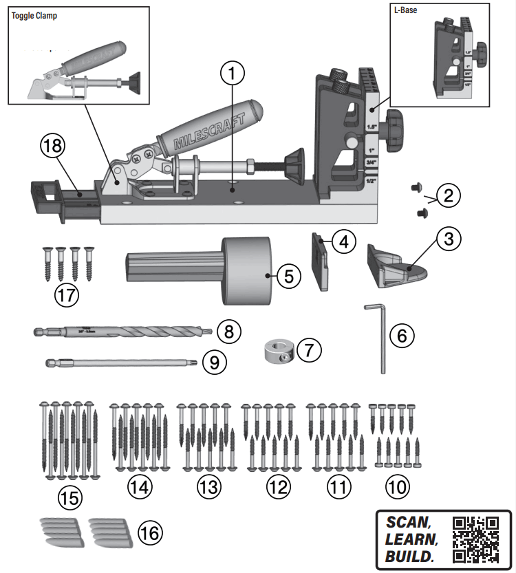 MILESCRAFT PocketJig400 Pocket Hole Jig - Figure 1
