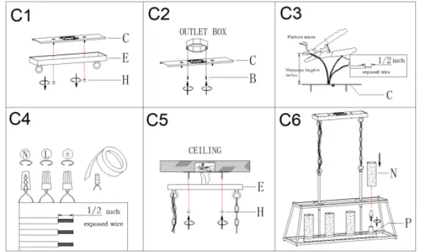 ZEVNI-A04475-Elvia 4-Light-Gold-Modern-Contemporary-Cage-Chandelier-5