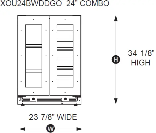 XOU24BWDDGO Panel Ready French Door Combo 08