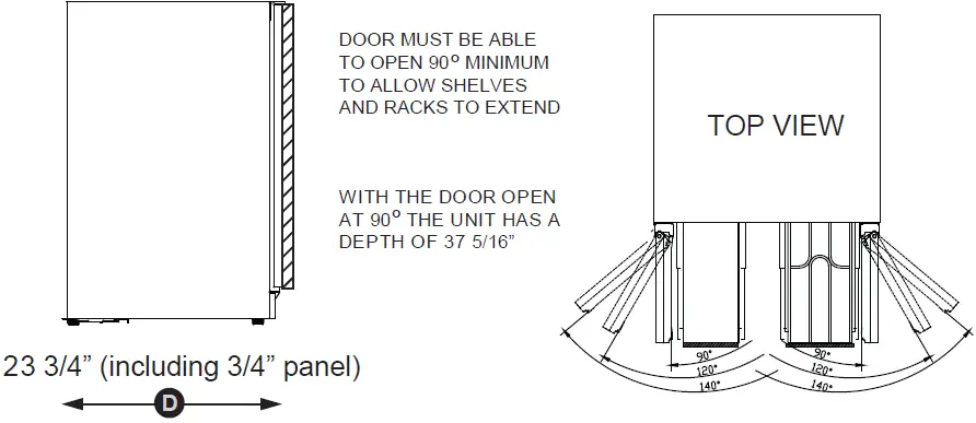 XOU24BWDDGO Panel Ready French Door Combo 09