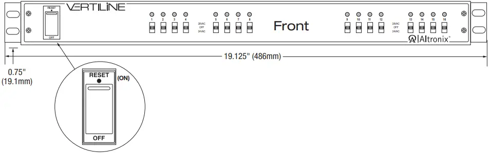 Altronix VertiLine16 Series CCTV Rack Mount Power Supplies E