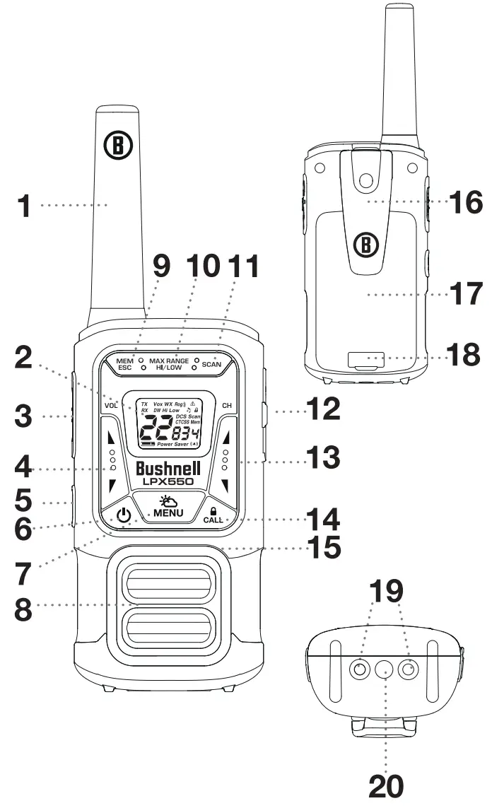 Bushnell LPX550 Two Way Radio - fig