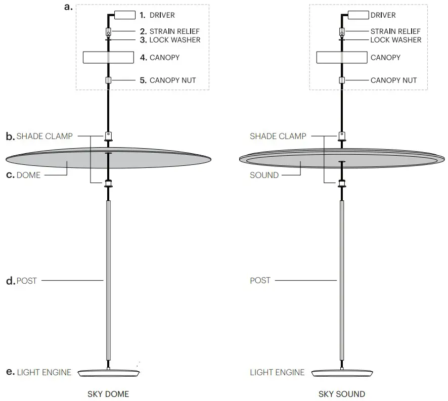 Pablo SKY DOME Series Pendant Light - DIAGRAM