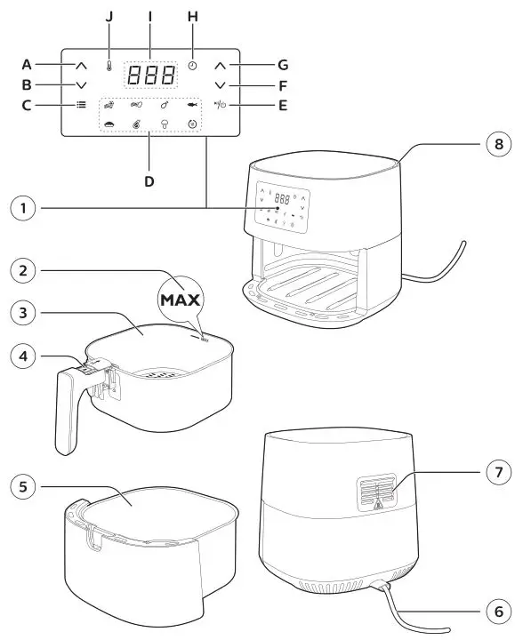 PHILIPS Airfryer HD927X - General description