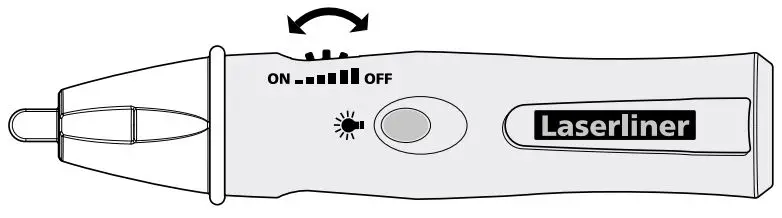Laserliner AC-Check Non Contact Voltage Tester CAT III 1000 V LED Instruction Manual - ON OFF