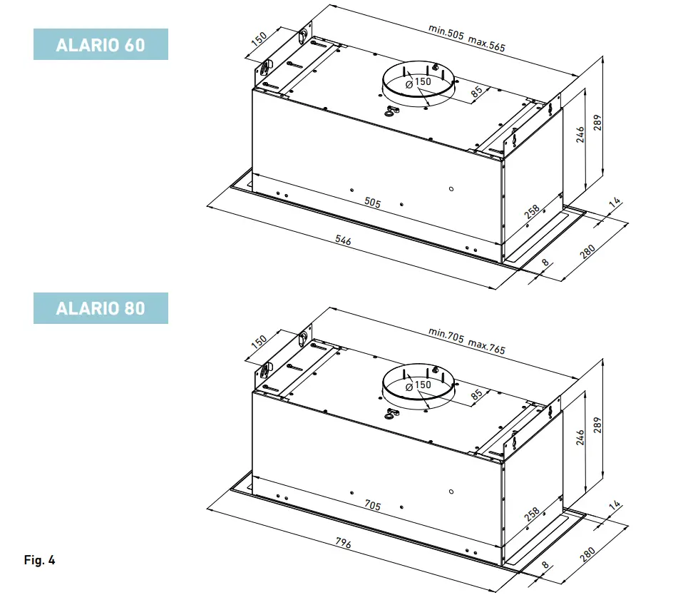 GLOBALO Alario 60 Built In Cooker Hood - Figure 2