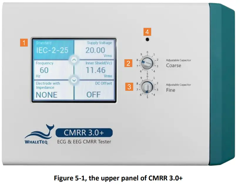 WHALETEQ CMRR 3 0+ Common Mode Rejection Ratio Tester - upper panel
