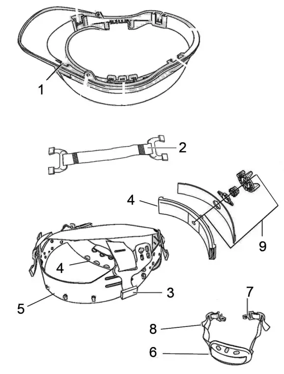 Clarke SHY1 Safety Helmet - COMPONENT PARTS