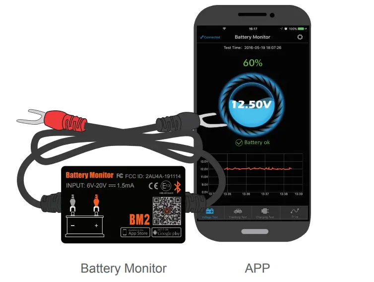 SUNNYSOFT BM2 Tester Baterií S Bluetooth 12V