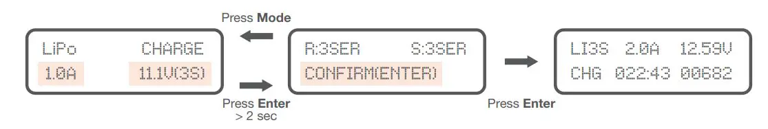 TENERGY Multifunction Balance Charger TB6B - Selecting the Correct Cell Count