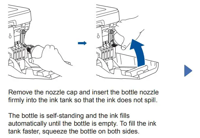 brother MFC-T4500DW Inkjet Multi Function Printer Installation Guide - Fill the ink tanks with the inbox ink