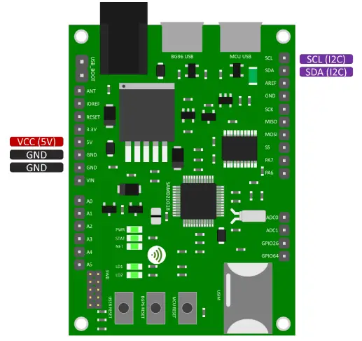 Connecting using the I2C Figure 2