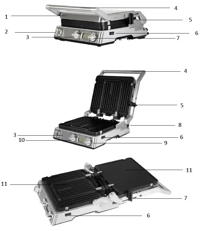 KALORIK KPRO COG 42565 SS 6-in-1 Contact Grill and Panini Press fig 1