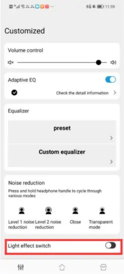 SoundPEATS - Light effect switch