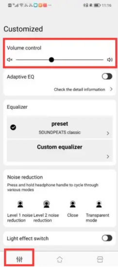 SoundPEATS - Volume control
