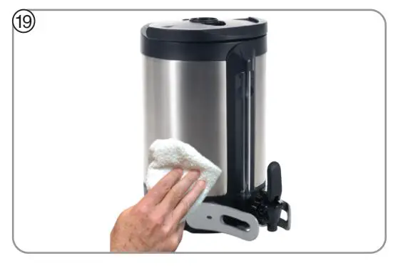 BUNN 54300.0101 1.0 and 1.5 Gallon - Clean the entire outside surface of the server