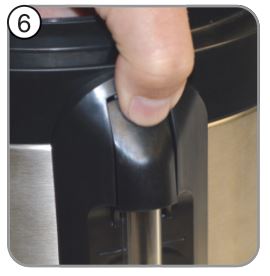 BUNN 54300.0101 1.0 and 1.5 Gallon - Press down on the sight gauge top to release the sight gauge tube