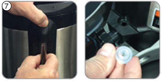 BUNN 54300.0101 1.0 and 1.5 Gallon - Remove sight gauge tube and bottom seal.