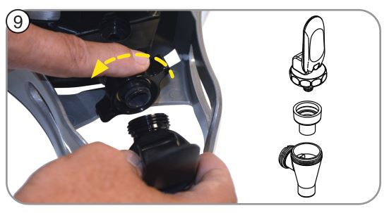 BUNN 54300.0101 1.0 and 1.5 Gallon - Turn the faucet wingnut in a counter-clockwise direction