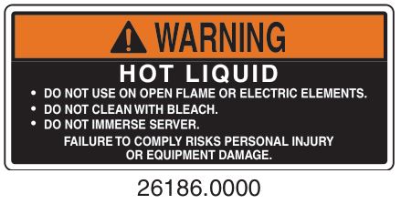 BUNN 54300.0101 1.0 and 1.5 Gallon - warning