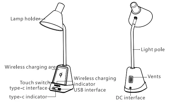 Crane W20 48W LED Table Lamp - parts 1