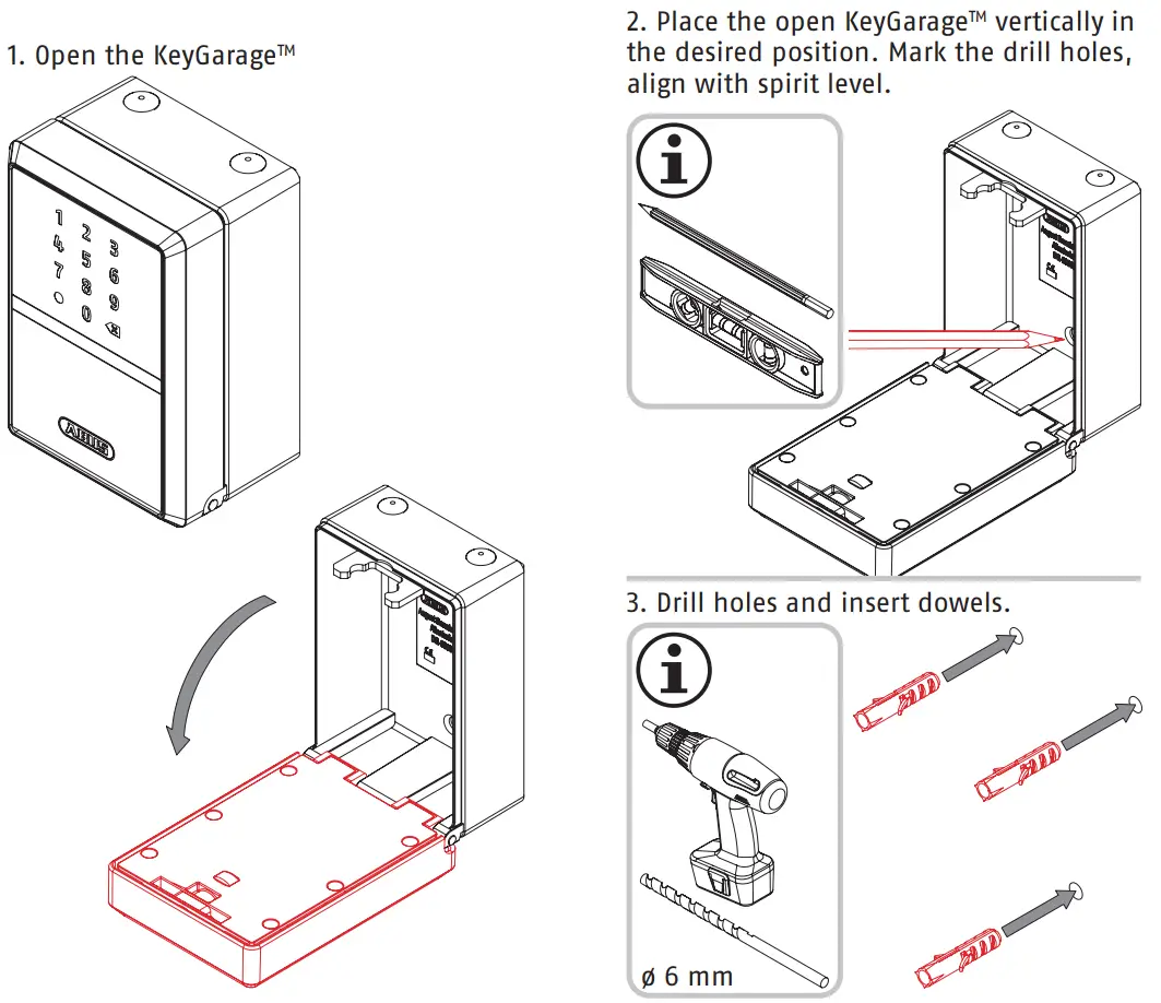 ABUS 787 797 Smart-BT Wall Mounting KeyGarage Instruction Manual - 787 Smart-BT wall mounting