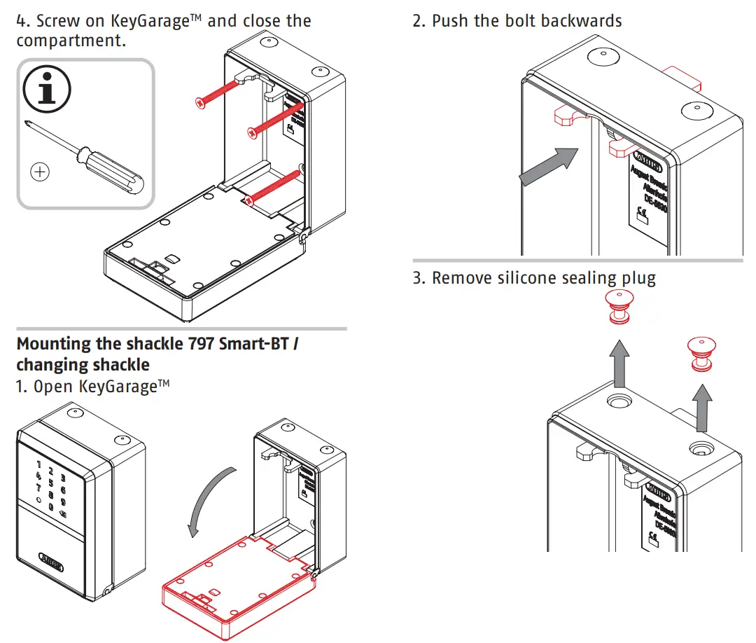 ABUS 787 797 Smart-BT Wall Mounting KeyGarage Instruction Manual - 787 Smart-BT wall mounting