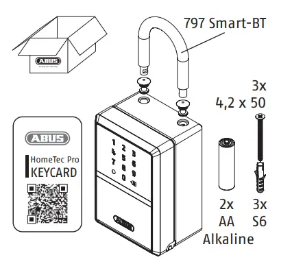 ABUS 787 797 Smart-BT Wall Mounting KeyGarage Instruction Manual - What's in the box