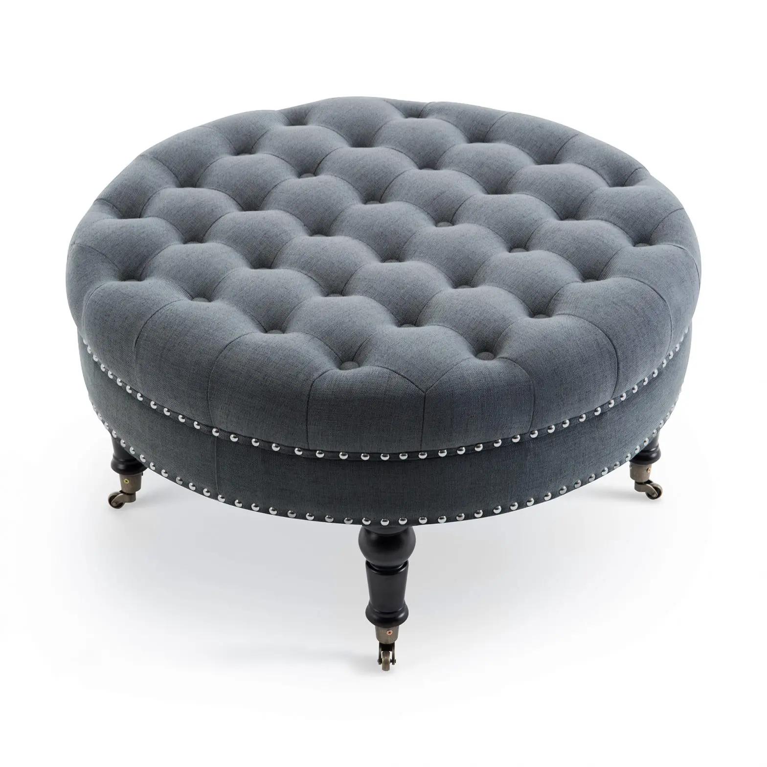 Belleze Ravenna Large Round Tufted Ottoman With/ Wheels Instructions Belleze Ravenna Large Round Tufted Ottoman With/ Wheels Instructions
