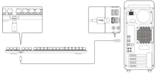 HyperX HX KB6AQX US Alloy Origins Mechanical Gaming Keyboard - USB-
