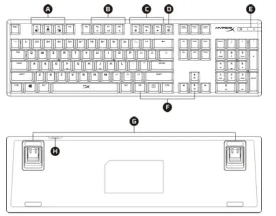 HyperX HX KB6AQX US Alloy Origins Mechanical Gaming Keyboard - memory