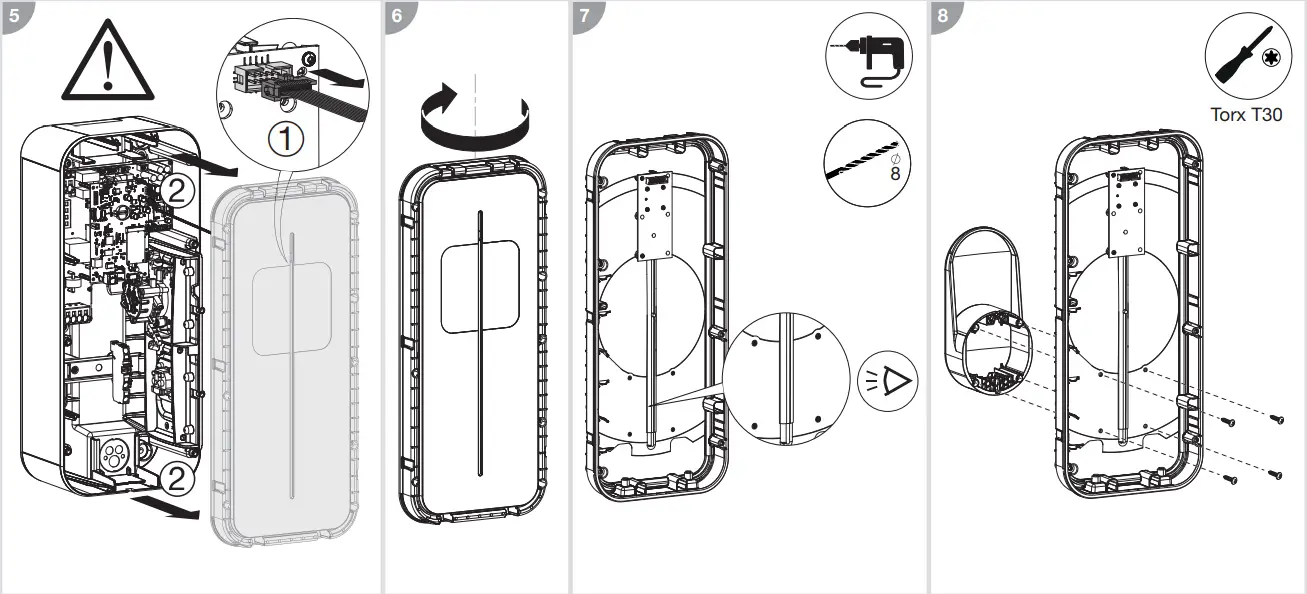 hager XEVA100 Cable Hook for Charging Station - Mounting on the charging station 1