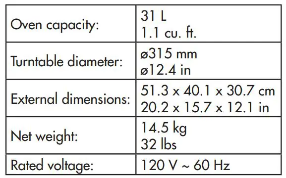 Danby DDMW1125BBS microwave with stainless steel front Owner's Manual - The oven should not be adjusted or repaired by anyone except