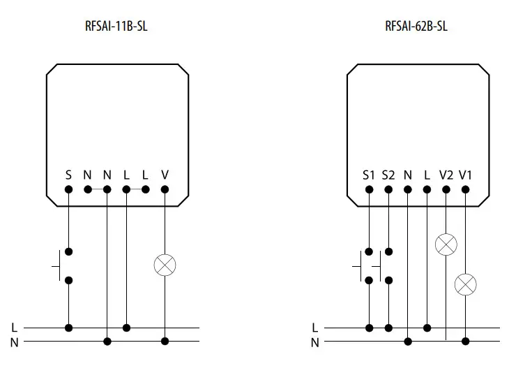 inELS RFSAI 62B SL Dual Band Wireless Switching Component Input Button - Connection