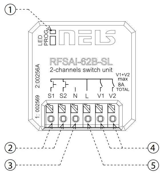 inELS RFSAI 62B SL Dual Band Wireless Switching Component Input Button - Indication