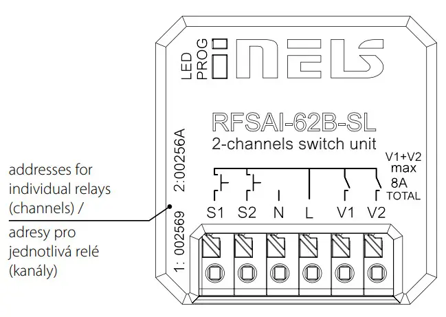 inELS RFSAI 62B SL Dual Band Wireless Switching Component Input Button -RF control units