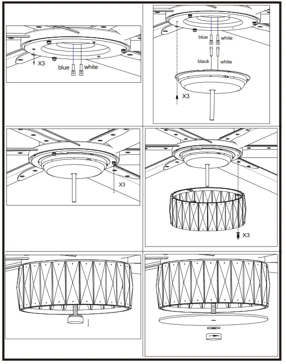 Parrot Uncle F8232110V 65 Inch Indoor Brushed Nickel Integrated LED Lighted Crystal Ceiling Fan - fig 20