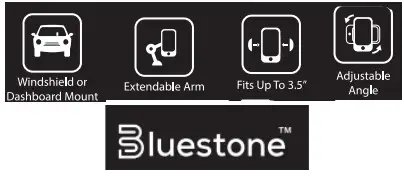 Bluestone MC16 Auto Clamping Car Mount Dashboard or Window - icon
