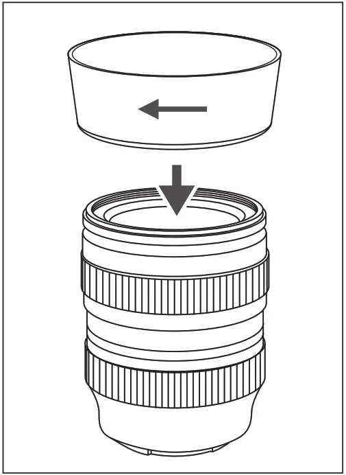 Tokina SZ 33mm F12 E Optical Lens - Attaching the lens hood