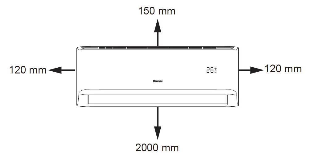 Rinnai HSNRP26 Pro Series High Wall Split Heat Pump Air Conditioner fig 3