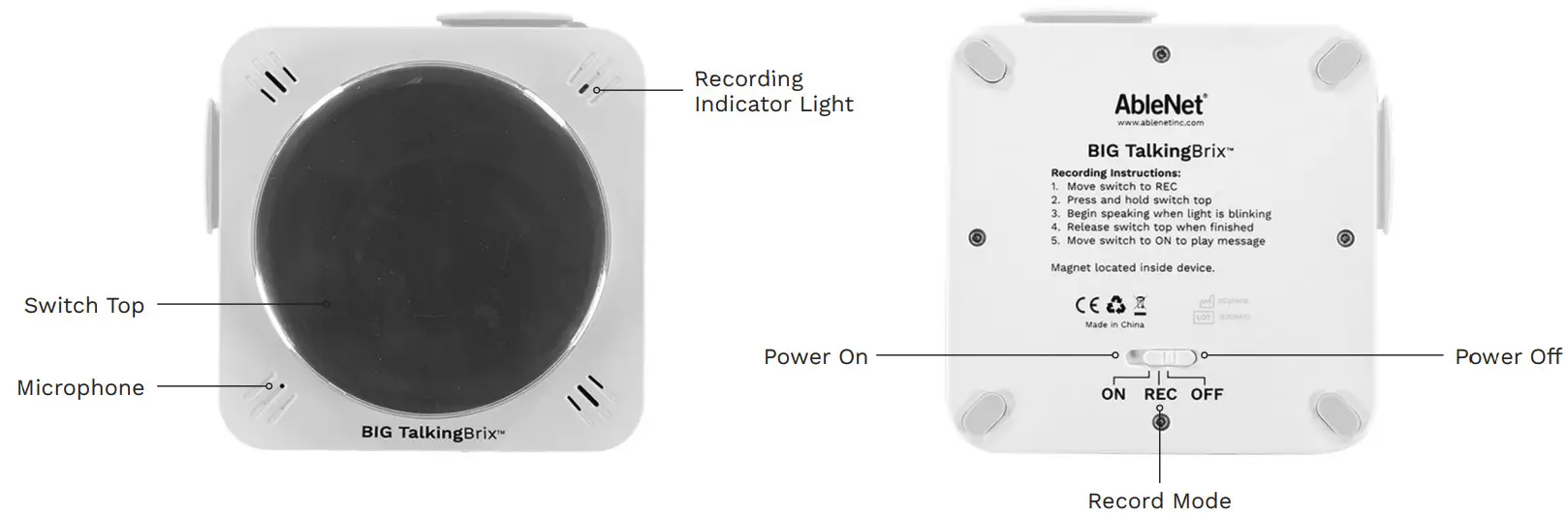 AbleNet 10000050 BIG Talking Brix Speech Device - Overview