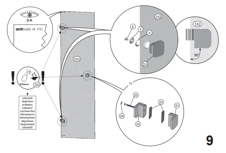 RAVAK BSD2 B Set 80,90,100 L R Shower Door 10