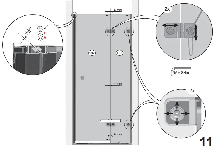 RAVAK BSD2 B Set 80,90,100 L R Shower Door 12