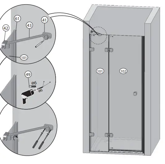 RAVAK BSD2 B Set 80,90,100 L R Shower Door 14